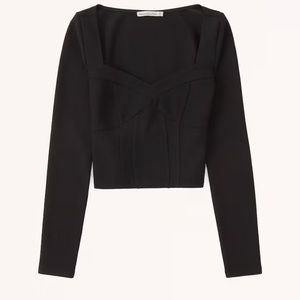 NWOT Abercrombie Long-Sleeve Sweetheart Corset Top